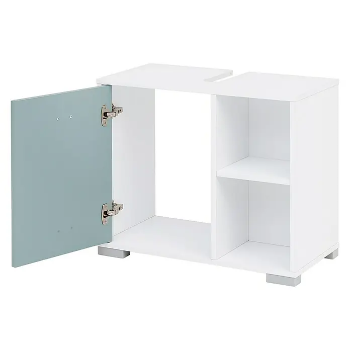 Schildmeyer Kimi Waschtischunterschrank - 65 x 33 x 58 cm, Weiß, Taubenblau - Detailaufnahme