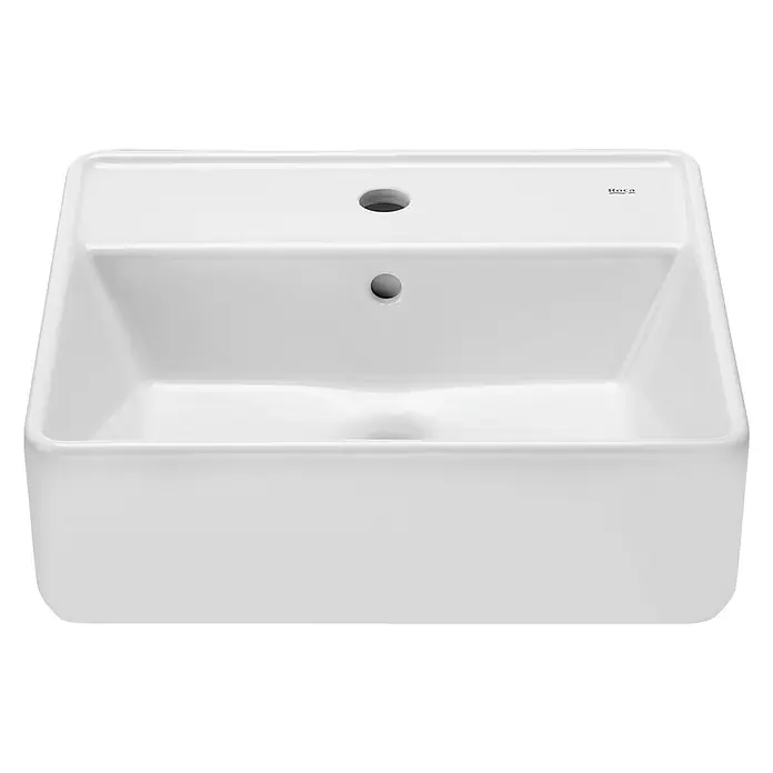 Roca Lavabo con repisa Domus - 42 x 39 cm, Orificios para grifo: Medio, Con desbordamiento, Blanco