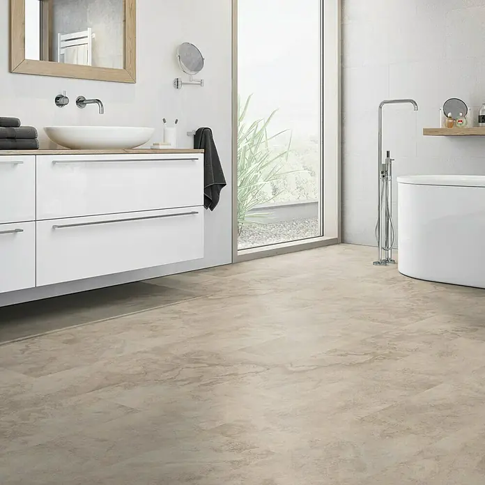 Classen Vinylboden GreenVinyl Nimbus Beige - 638 x 310 x 4 mm, Fliesenoptik - Stimmungsaufnahme