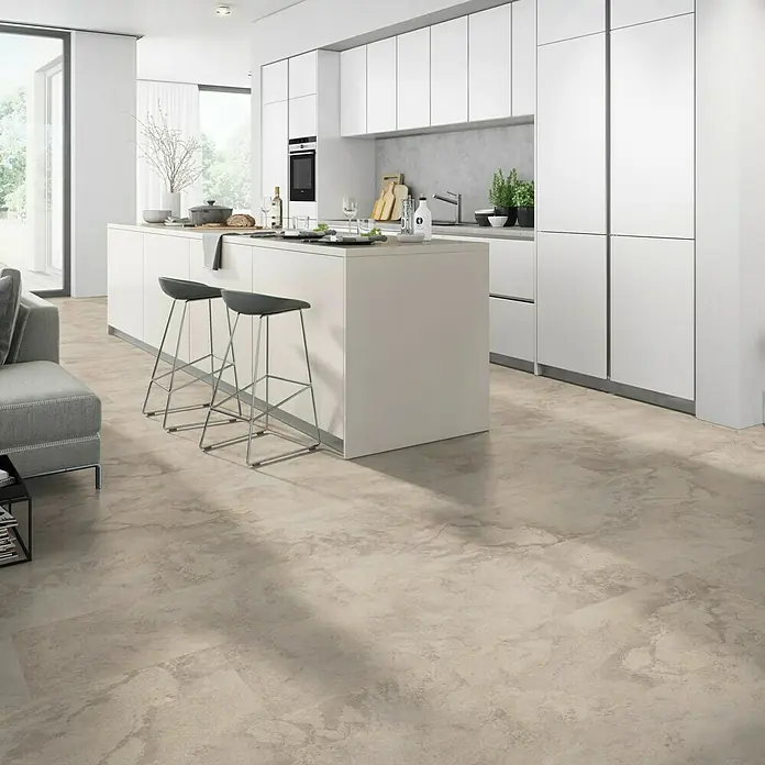 Classen Vinylboden GreenVinyl Nimbus Beige - 638 x 310 x 4 mm, Fliesenoptik - Stimmungsaufnahme