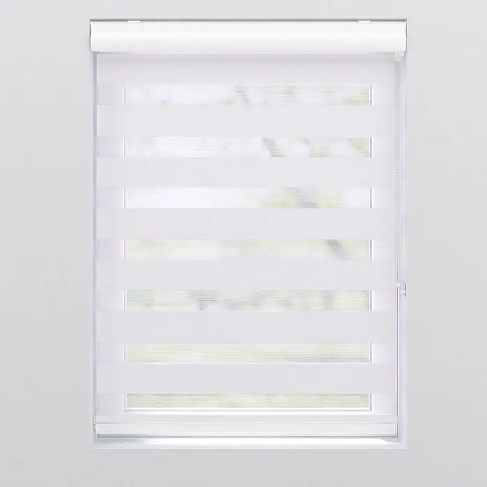 Expo Ambiente Doppelrollo mit Kassette - B x H: 100 x 175 cm, Weiß, Tageslichtdurchlässig - Vorderansicht