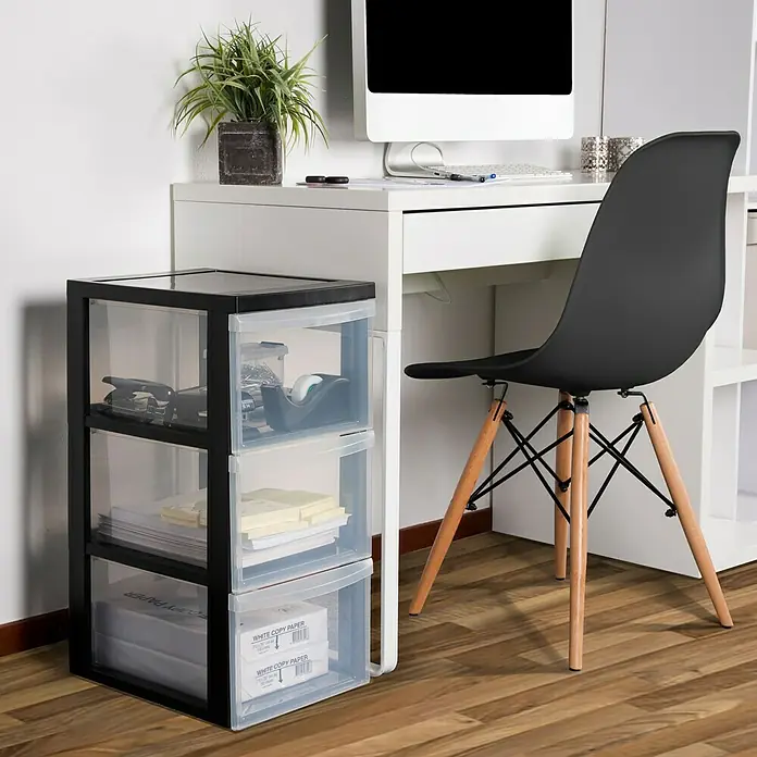 Rollcontainer - L x B x H: 40 x 30 x 67 cm, Anzahl Schubladen: 3 Stk., Kunststoff - Vorderansicht