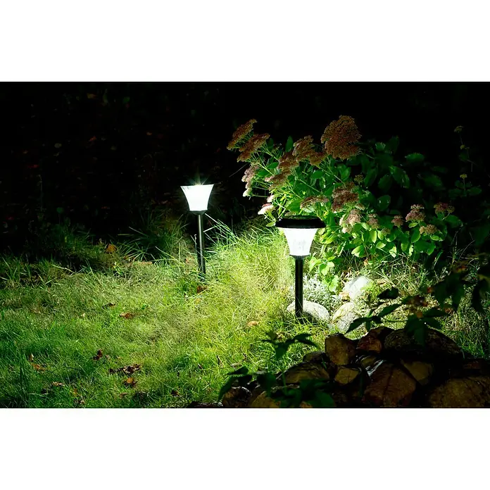 Solarna svjetiljka - 2 Kom., LED, Prozirno, Crne boje, Visina: 34,2 cm - Pogled s desne strane