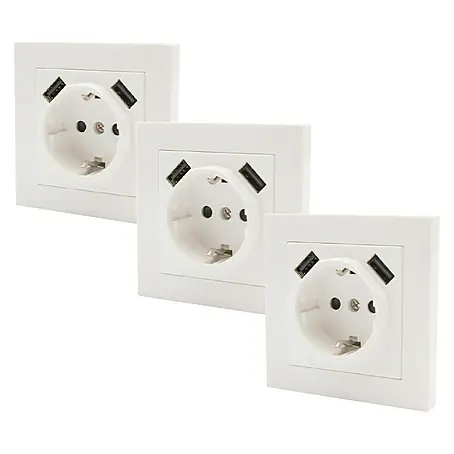 Enchufe con USB pack 3 uds