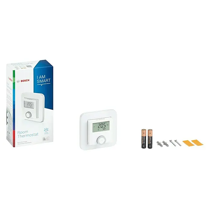 Bosch Smart Home Funk-Raumthermostat - Weiß, Batteriebetrieben, 25 x 86 x 86 mm