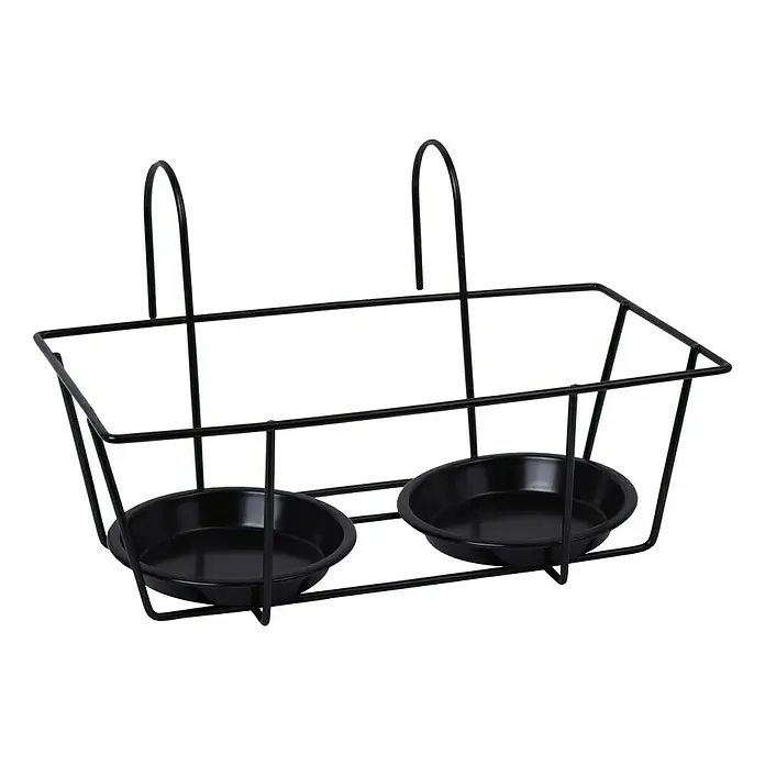 A.H.G. Soporte para maceta Cornwall - x 2, 340 x 240 x 200 mm, Negro - Vista frontal