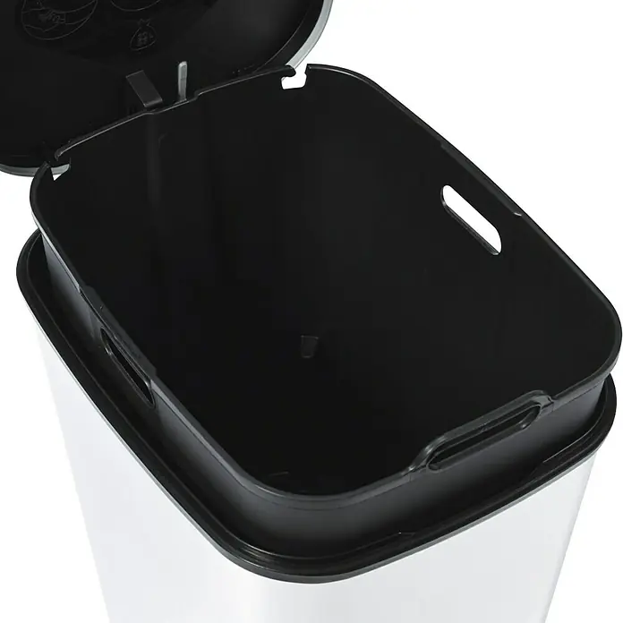 KIS Treteimer Chic - 25 l, Schwarz/Silber, Eckig, Kunststoff