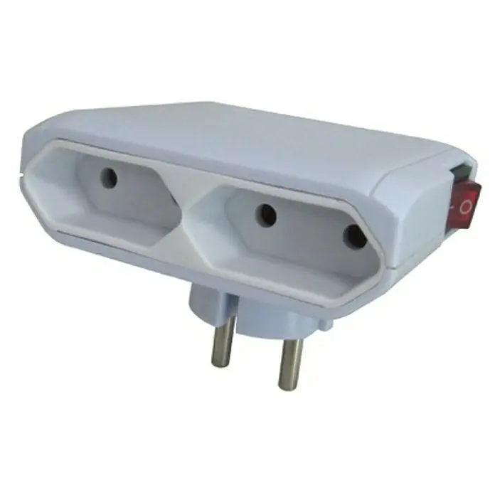 Voltomat Ladrón - Interruptor, 2 x 2,5 A, 250 V, Blanco - Vista angular
