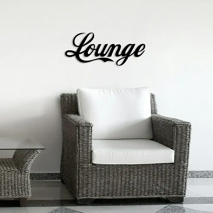 Wandobjekt - Lounge, Schwarz, 60 x 25 cm - Vorderansicht