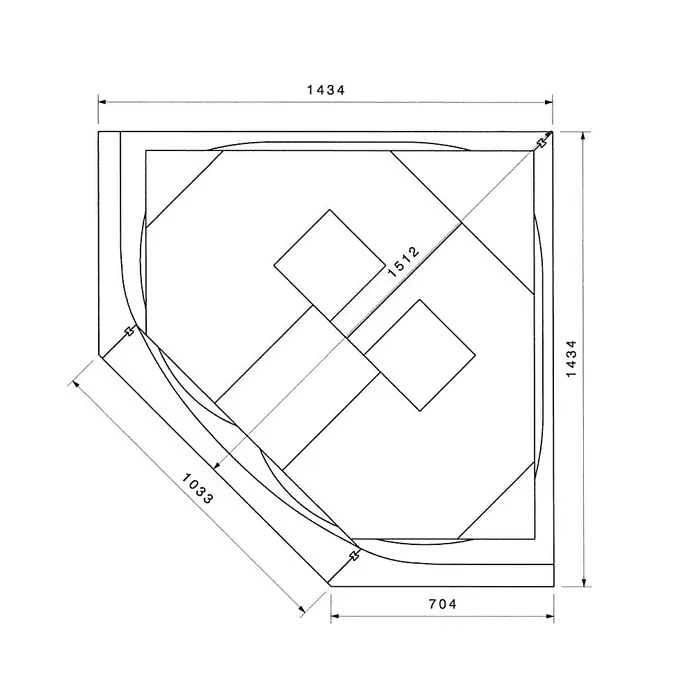 Ottofond Badewannenträger Largo - Passend für: Eckbadewanne Largo 140 x 140 cm