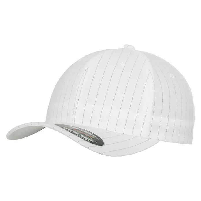 Flexfit Gorra Pine Stripe - Rayas diplomáticas, Negro/blanco, Medida: S/M - Vista frontal