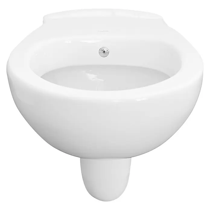 Wand-Dusch-WC Tek - Mit Spülrand, Mit antibakterieller Glasur, Spülform: Tief, WC Abgang: Waagerecht, Weiß - Vorderansicht