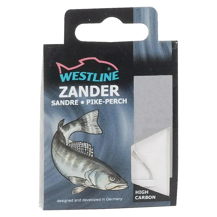 Westline Zanderhaken - Größe: 6, Gebunden, High Carbon-Stahl, 10 Stk., Nickel