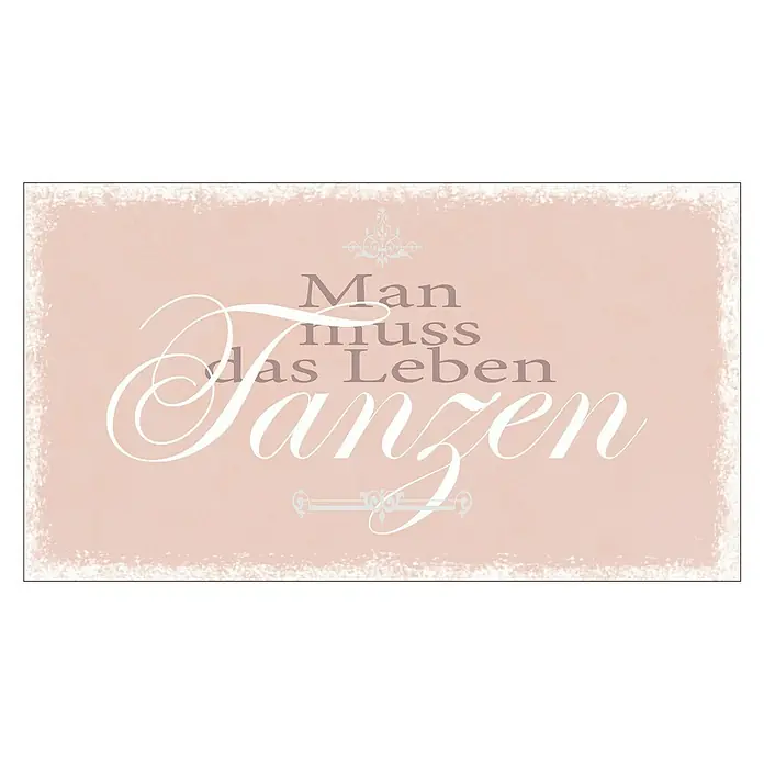 ProArt Type Hype Decopanel - Man muss das Leben Tanzen, B x H: 30 x 15 cm - Vorderansicht