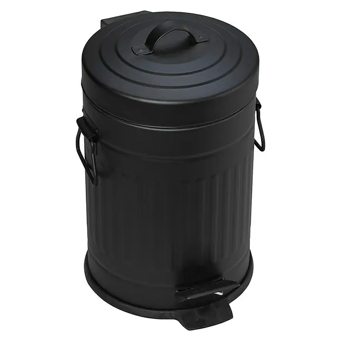 Venus Kanta za otpad s nožnim mehanizmom - 3 l, Crne boje, Okrugli oblik, Metal