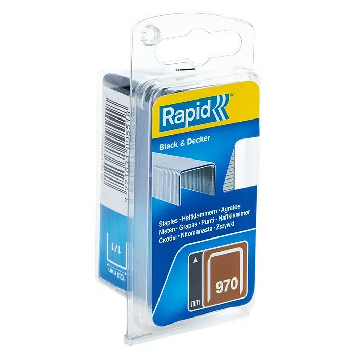 Rapid Ravne spajalice Typ 970 - Duljina: 6 mm, 1.340 Kom. - Pogled s lijeve strane