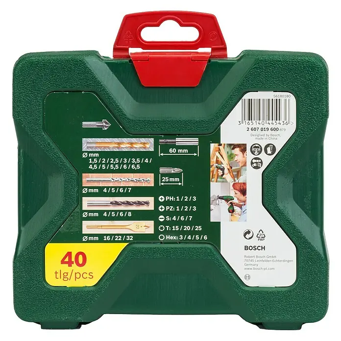 Bosch Set svrdla i bitova X - Line - 40 -dij. - Pogled sprijeda