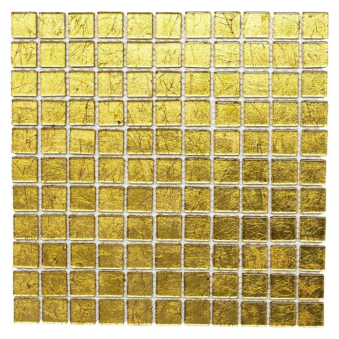 Mosaikfliese Quadrat Crystal Uni CM 4GO10 - 30 x 30 cm, Gold, Glänzend