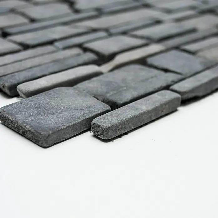 Mosaikfliese MOS BRICK 210 - 30,5 x 30,5 cm, Schwarz, Matt - Vorderansicht