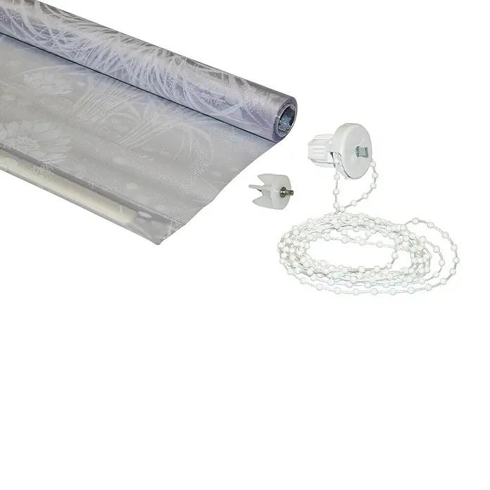 Eco-Dur Ersatzvorhang - Passend für: Eco-Dur Duschrollo deluxe, Seerosen, Weiß - Detailaufnahme