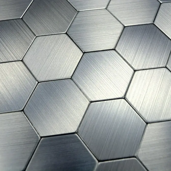 Samoljepljiva mozaik pločica Hexagon SAM 4MMHX - 28 x 29 cm, Metal, Srebrne boje