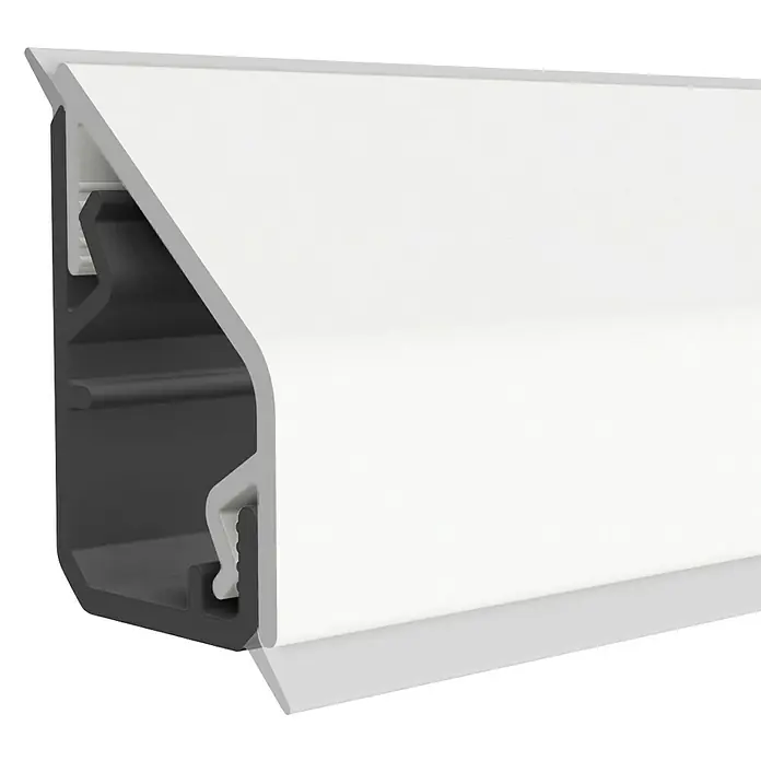 Kantoflex Wandabschlussprofil Design 9016 Weiß - 300 x 1,6 x 2,4 cm - Detailaufnahme