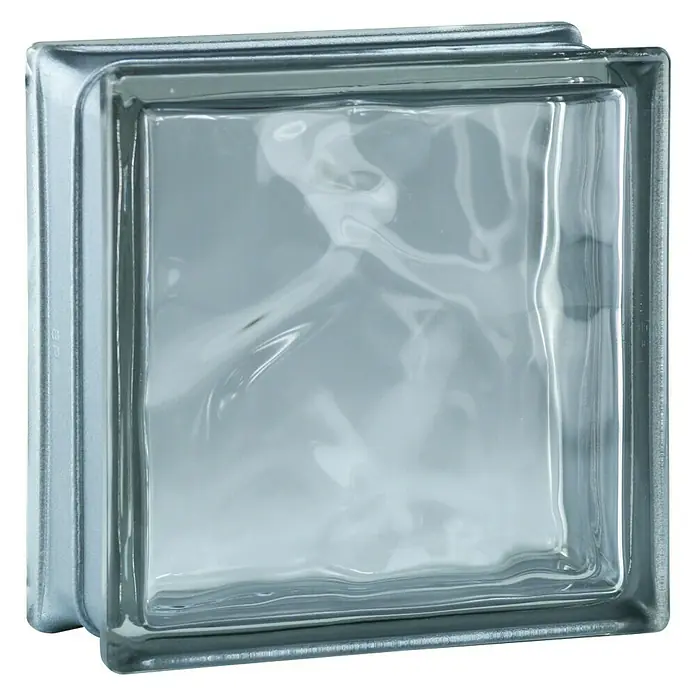 Fuchs Design Bloque de vidrio Reflex - Antracita, Nube, 19 x 19 x 8 cm - Vista de perfil izquierdo
