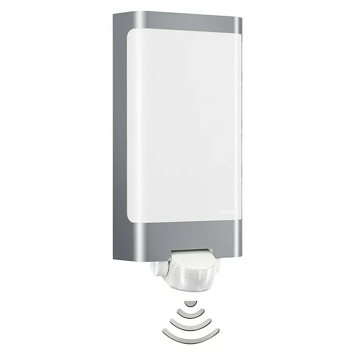 Steinel LED vanjska svjetiljka sa senzorom pokreta - 9,3 W, D x Š x V: 8,1 x 16,5 x 30,5 cm, Bijelo-plemeniti čelik, Topla bijela - Pogled sprijeda