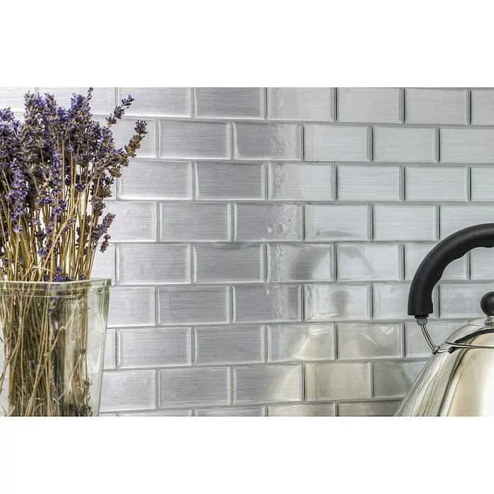 Selbstklebemosaik SVM 24002 - 4 Stk., 24,8 x 25,5 cm, Silber - Detailaufnahme