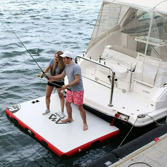Aqua Marina Aufblasbare Schwimmplattform Island - 250 x 160 x 15 cm, Geeignet für: 3+1 Personen, Nutzlast: 265 kg, PVC