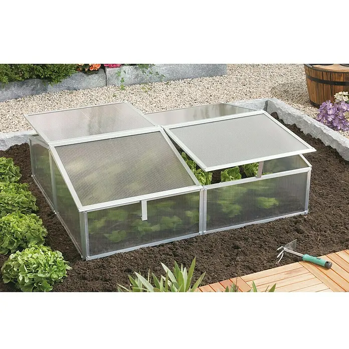 Vitavia Frühbeet Gaia 2X - 100 x 120 x 26 cm, Transparent, Polycarbonat