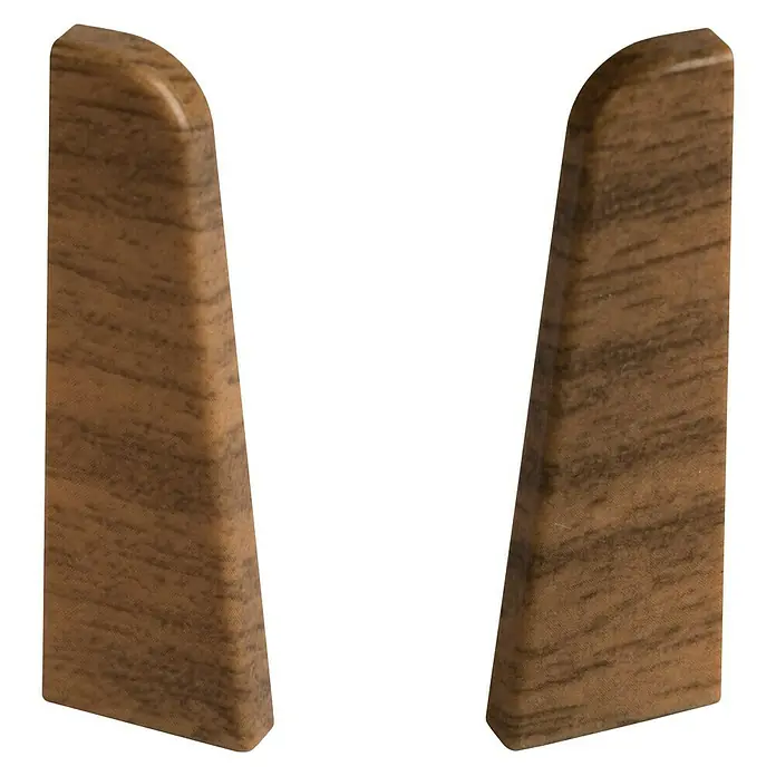Egger Endkappe - Nussbaum, 2 Stk., Passend für: Egger Sockelleisten 17 x 60 mm - Vorderansicht