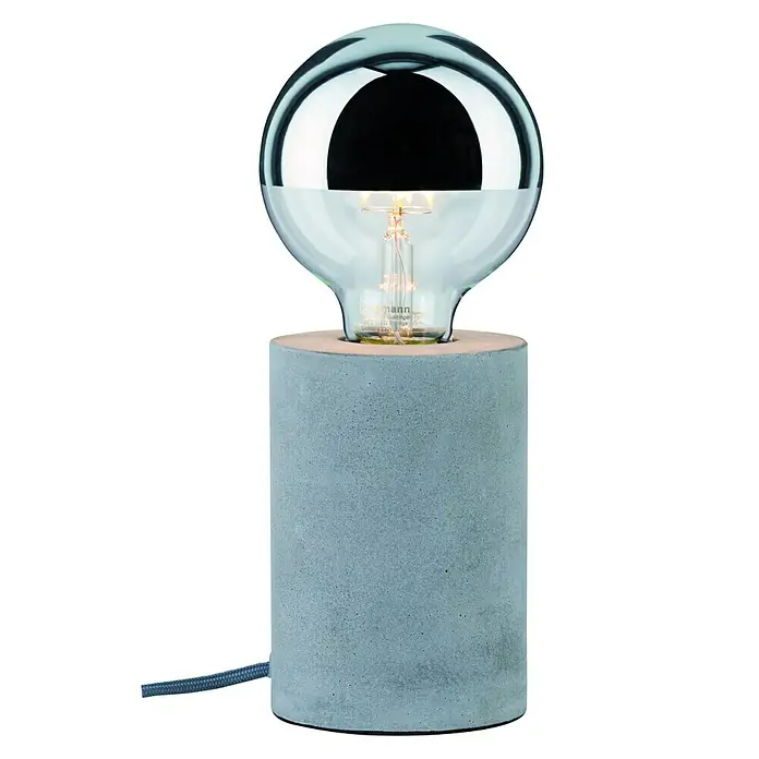 Paulmann Neordic Tischleuchte rund Mik - 20 W, Ø x H: 220 mm x 13 cm, Grau, E27 - Vorderansicht