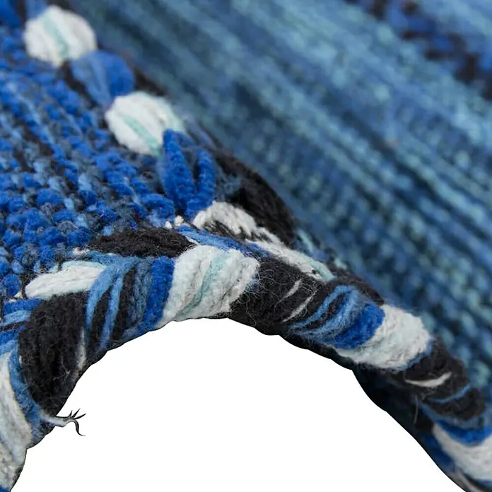 Kayoom Teppich Native - Blau, L x B: 290 x 200 cm, 100% Baumwolle - Detailaufnahme