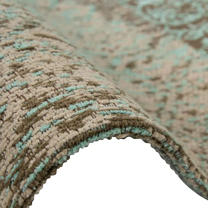 Kayoom Teppich Jacquard - Türkis, L x B: 170 x 120 cm, 100 % Baumwolle - Detailaufnahme