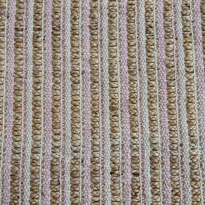 Kayoom Teppich Chess 310 - Natur/Pink, 230 x 160 cm, 100% Jute-/Baumwollmischung - Detailaufnahme