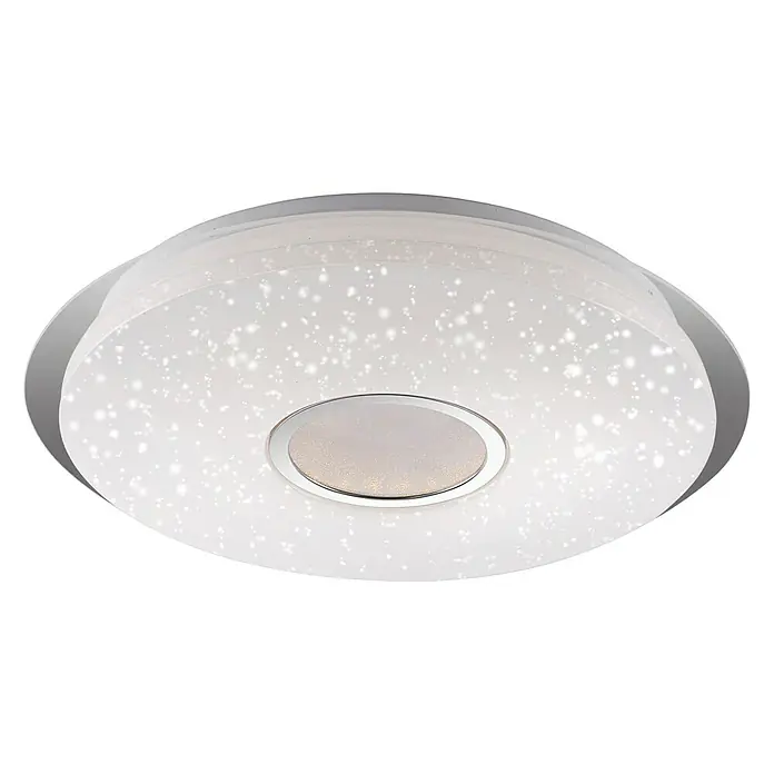 LeuchtenDirekt Plafón LED - 22 W, Ø x Al: 41,6 x 8 cm, Blanco, Blanco cálido - Vista ascendente