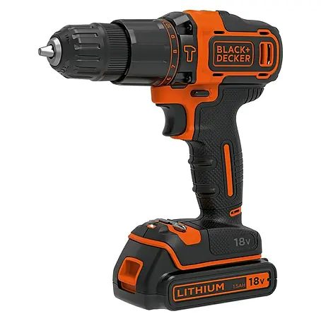 Black+Decker  Taladro atornillador percutor de batería BDCHD18KB