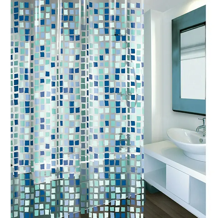 Venus Cortina de baño Peva Concept - An x Al: 180 x 200 cm, Azul - Foto ambiente