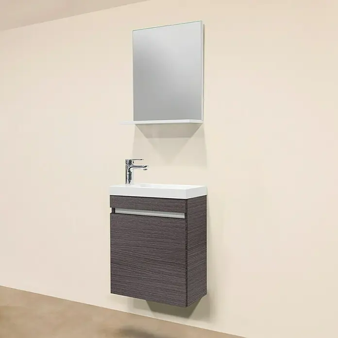 Sanotechnik Badmöbel-Set Nora - 48 cm, Eiche Silber, Hochglanz