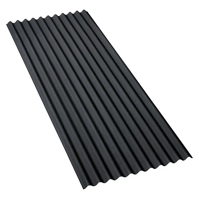 Gutta Bitumenwellplatte K11 - 200 x 83 x 3,2 cm, Bitumen, Schwarz, Rund - Vorderansicht
