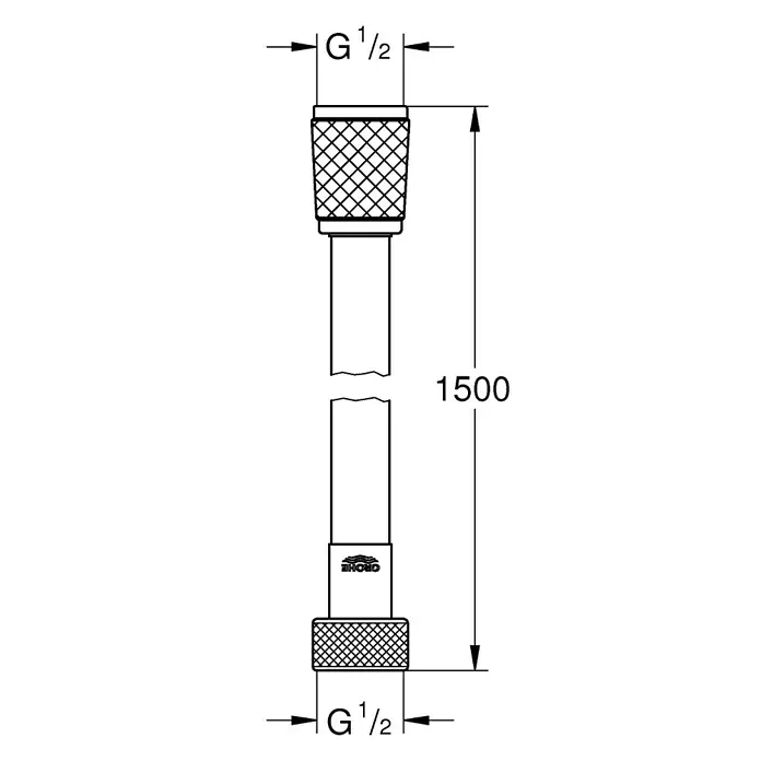 Grohe Brauseschlauch Vitalioflex Comfort - Länge: 150 cm, Anschlüsse: ½″, Chrom