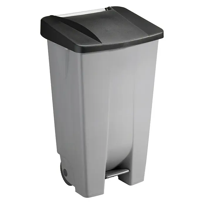 Sunware Treteimer Basic - 120 l, Grau/Schwarz, Eckig, Kunststoff - Linke Seitenansicht