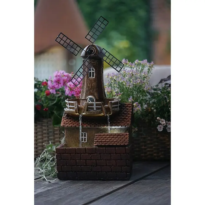 Ubbink AcquaArte Staande pomp Molen - 20,5 x 21 x 46 cm, Geel, Bruin, Meerkleurig - Sfeeropname