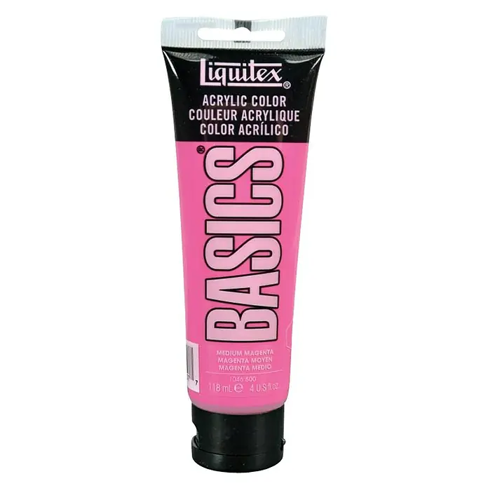 Liquitex Basics Acrylfarbe - Farbe: Magenta mittel, 118 ml, Tube - Vorderansicht