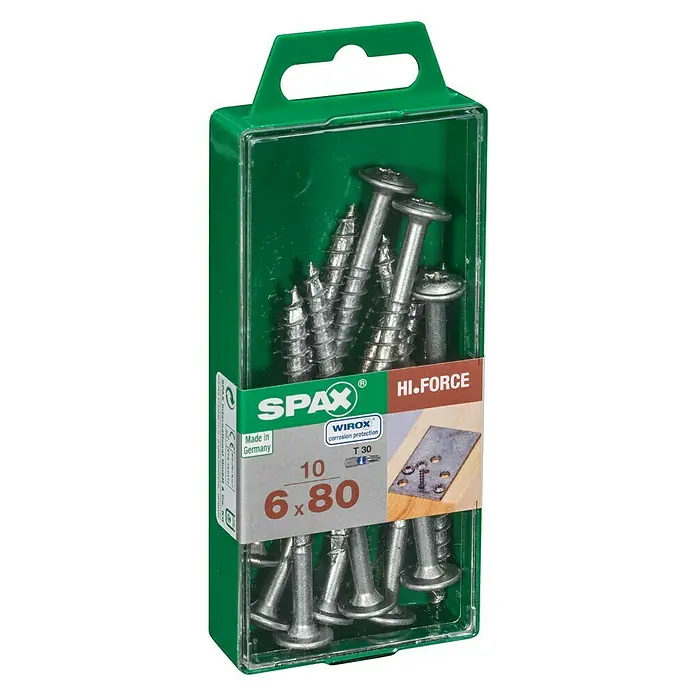 Spax Vijak s ravnom glavnom HI.FORCE - Ø x D: 6 x 80 mm, Površina WIROX, T-Star plus, 10 kom - Pogled s lijeve strane