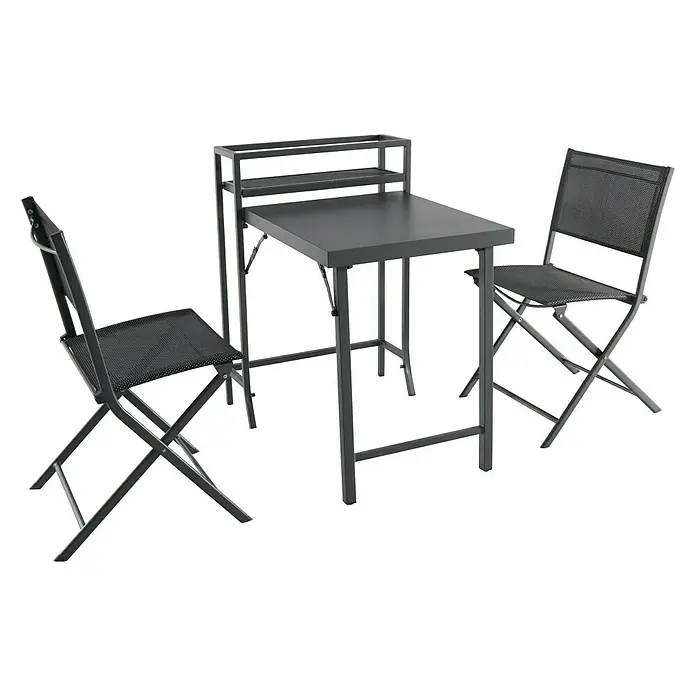 Sunfun Maja Balkonmöbel-Set - 3 -tlg., Anthrazit