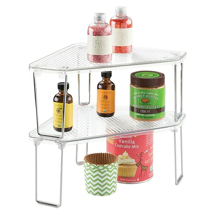 Organizador angular con pies Linus - L x An x Al: 34,1 x 15,3 x 22,6 cm, Transparente