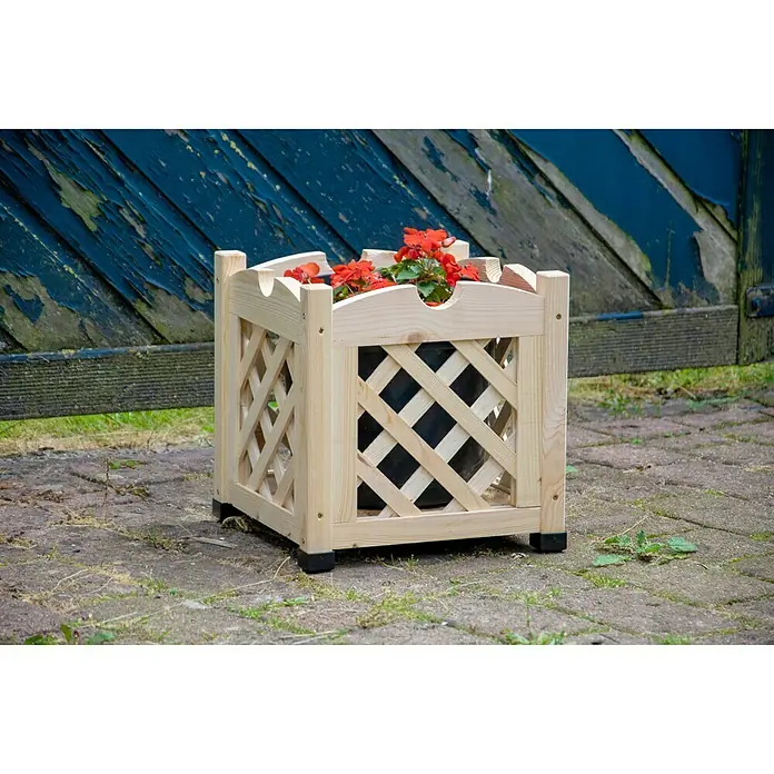 Dobar Übertopf eckig - L x B x H: 32 x 32 x 32 cm, Braun - Stimmungsaufnahme
