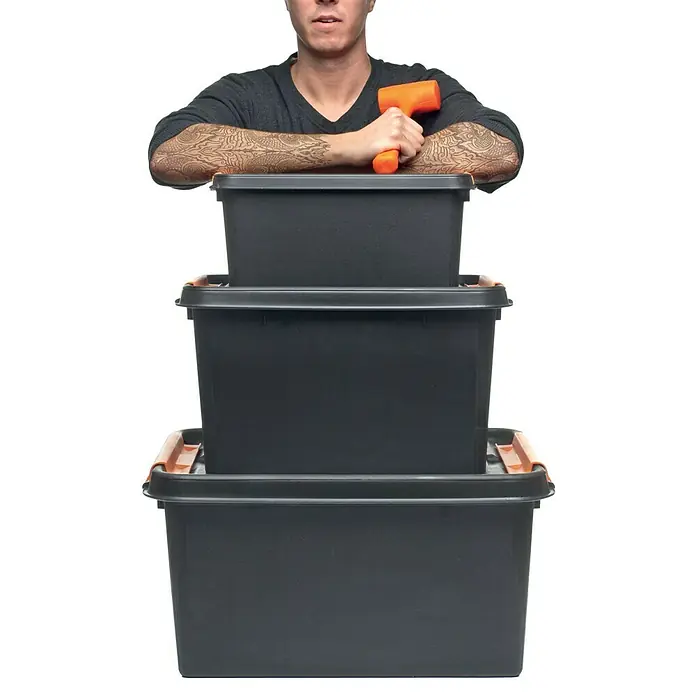 SmartStore Aufbewahrungsbox Pro - L x B x H: 59 x 39 x 34 cm, Kunststoff, Schwarz - Stimmungsaufnahme